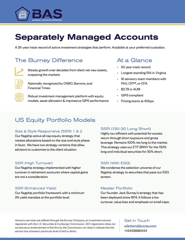 Separately Managed Accounts Info Sheet_Burney Advisor Services